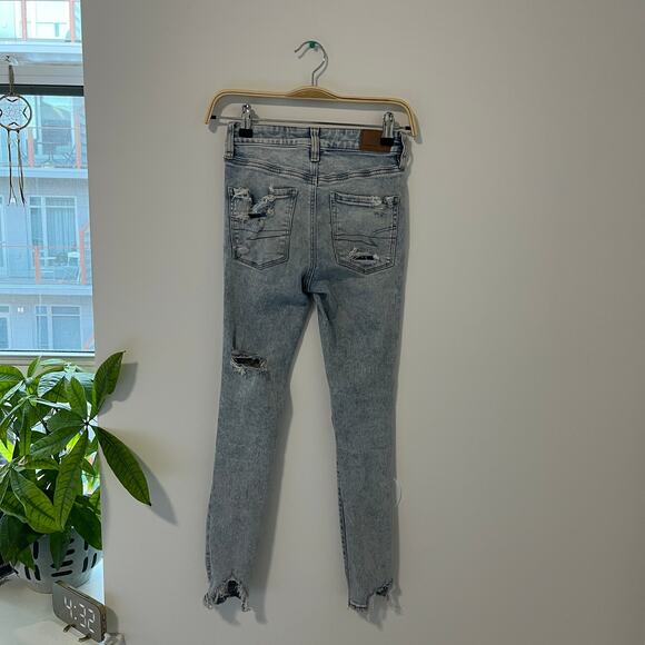 American Eagle Distressed Skinny Jeans Size 00 Short - Picture 6 of 6